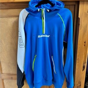 Babolat Performance Tennis Hoodie – Blue/White, Size L